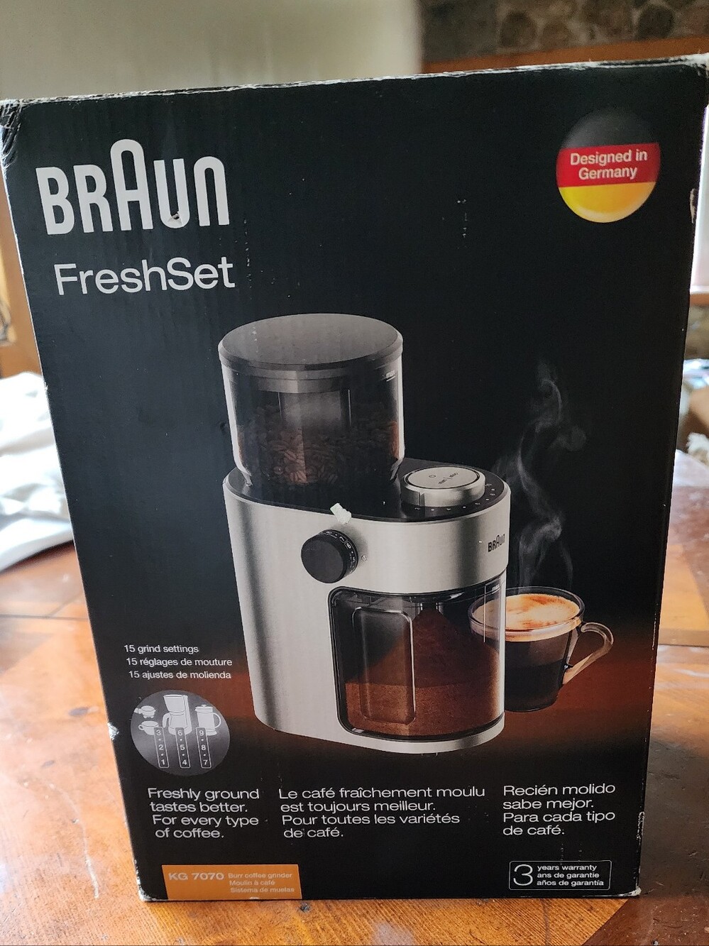 BRAUN FreshSet Coffee Grinder BNIB